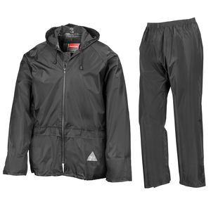 Result RE95A - Heavyweight waterproof jacket/trouser suit Black
