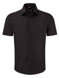 Russell Collection J947M - Short sleeve easycare fitted shirt Black