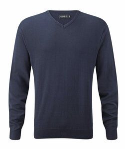 Russell Collection J710M - V-neck knitted sweater French Navy
