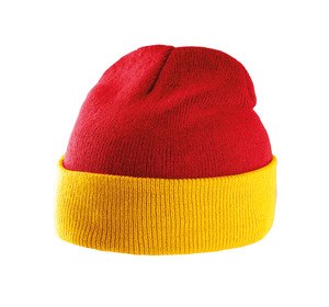 K-up KP514 - BI-COLOUR BEANIE HAT WITH TURN-UP