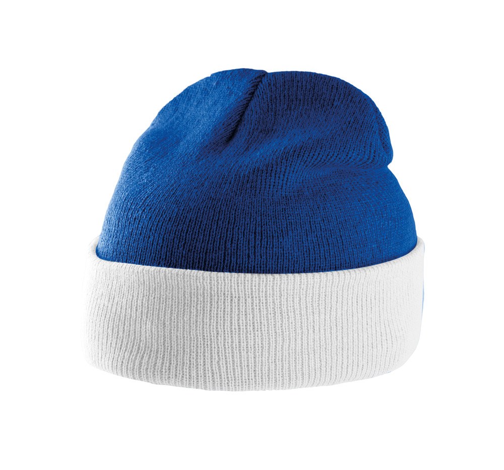 K-up KP514 - BI-COLOUR BEANIE HAT WITH TURN-UP