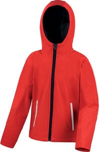 Result R224J - JUNIOR/YOUTH TX PERFORMANCE HOODED SOFT SHELL JACKET Red / Black
