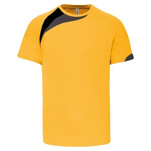 ProAct PA436 - SHORT SLEEVE SPORTS T-SHIRT Sporty Yellow / Black / Storm Grey