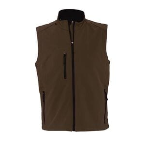 SOL'S 46601 - RALLYE MEN Sleeveless Soft Shell Jacket Dark Chocolate