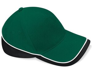 Beechfield BF171 - 5 Panel Teamwear Cap Bottle Green/Black/White