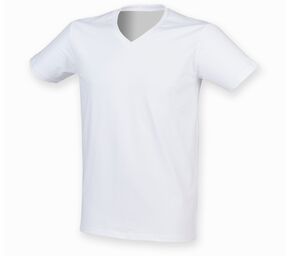 Skinnifit SF122 - Mens stretch cotton v-neck T-shirt