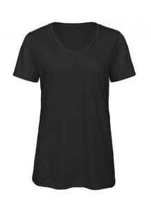 B&C BC058 - Women's tri-blend v-neck t-shirt Black