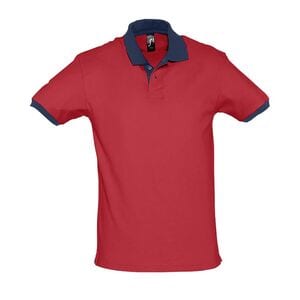 SOL'S 11369 - PRINCE Unisex Polo Shirt Red/French Navy
