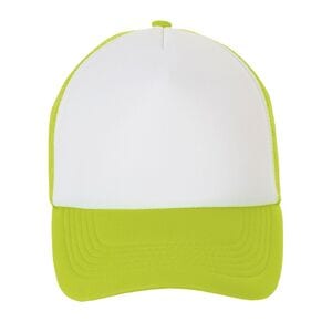 SOL'S 01668 - Bubble Five Panel Mesh Cap White/Neon Green