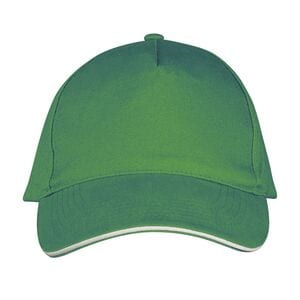 SOL'S 00594 - LONG BEACH Five Panel Cap Kelly Green / White