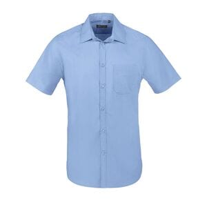 SOL'S 02923 - Bristol Fit Short Sleeve Poplin Men’S Shirt Mid Blue