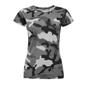 SOL'S 01187 - Camo Women Round Collar T Shirt Grey Camo