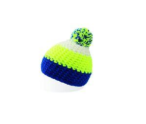 Atlantis AT134 - Everest beanie with pompom Royal/Yellow