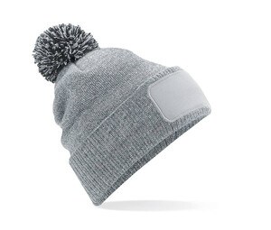 Beechfield BF443 - snowstar® beanie with branding area Heather Grey/ Black