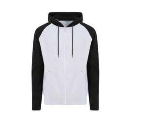 AWDIS JUST HOODS JH063 - Zipped Baseball Sweatshirt Heather Grey/ Black