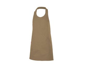 VELILLA V4212 - Short buttoned bib apron Beige