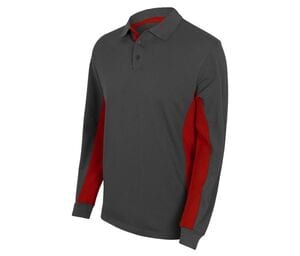 VELILLA V5514 - Two-Tone Polo Shirt Long Sleeves Grey/Red