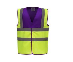 Yoko YK100 - High visibility 2 b&b vest (HVW100CH) Purple / Hi Vis Yellow