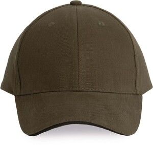 K-up KP011 - ORLANDO - MEN'S 6 PANEL CAP Dark Khaki / Dark Grey