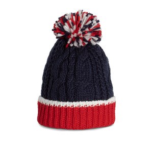 K-up KP550 - Knitted beanie Red / White / Navy