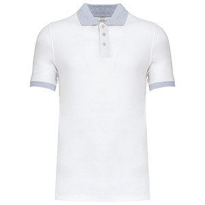 Kariban K258 - Men's two-tone piqué polo shirt White / Oxford grey