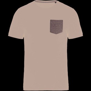 Kariban K375 - Organic cotton T-shirt with pocket detail Black/Grey Heather