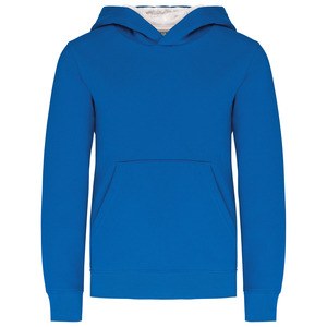 Kariban K453 - KIDS' CONTRAST HOODED SWEATSHIRT Light Royal Blue / White