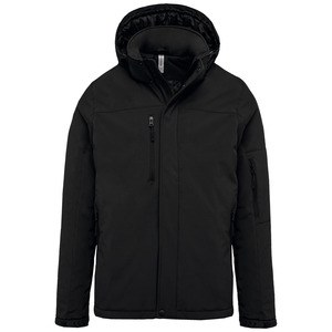 Kariban K650 - Men's lined hooded softshell parka Black