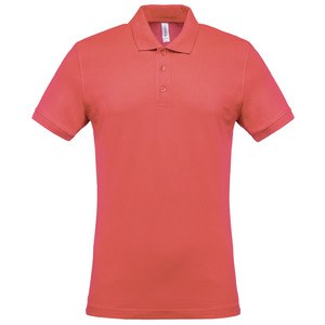 Kariban K254 - Men's short-sleeved piqué polo shirt True Coral
