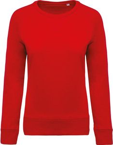 Kariban K481 - Women's organic round neck sweatshirt with raglan sleeves Red