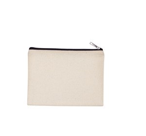 Kimood KI0721 - Canvas cotton pouch - medium model Natural / Black