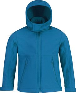 B&C CGJK969 - Children's hooded softshell jacket Azure