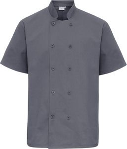 Premier PR656 - Short Sleeve Chef's Jacket Steel