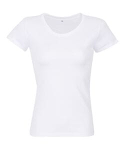 RTP Apparel 03260 - Cosmic 155 Women Short Sleeve Cut And Sewn T Shirt White