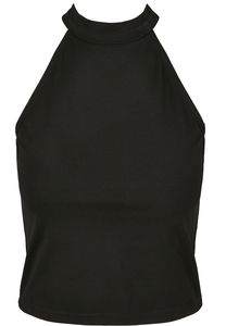 Build Your Brand BY134 - Ladies Turtleneck Short Top Black