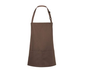 Karlowsky KYBLS6 - Basic Short Bib Apron with Buckle and Pocket Light Brown