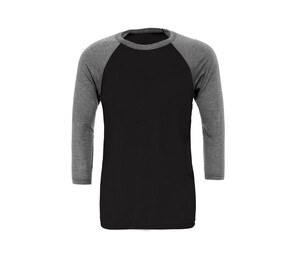 Bella + Canvas BE3200 - Baseball Sleeve T-Shirt Black/ Deep Heather