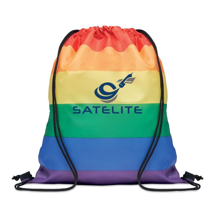 GiftRetail MO6436 - BOW Rainbow RPET drawstring bag