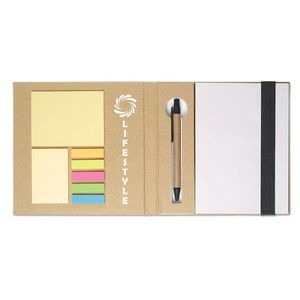 GiftRetail MO8183 - QUINCY Notebook with memo set and pen Black
