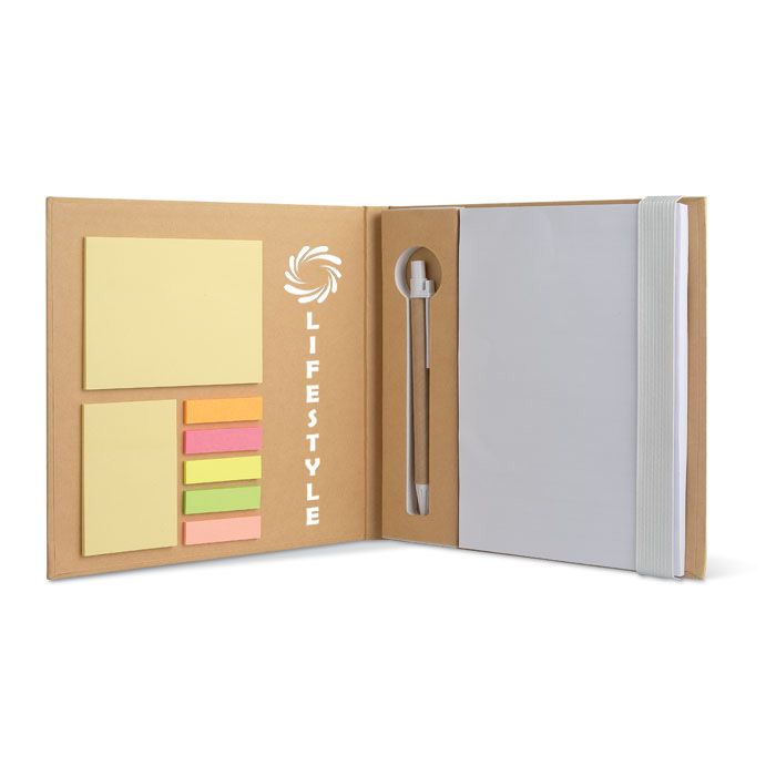 GiftRetail MO8183 - QUINCY Notebook with memo set and pen