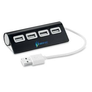 GiftRetail MO8853 - ALUHUB 4 port USB hub Black