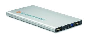 GiftRetail MO9051 - SOLAR POWERFLAT Solar power bank 8000 mAh matt silver