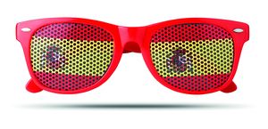 GiftRetail MO9275 - FLAG FUN Sunglasses country Red