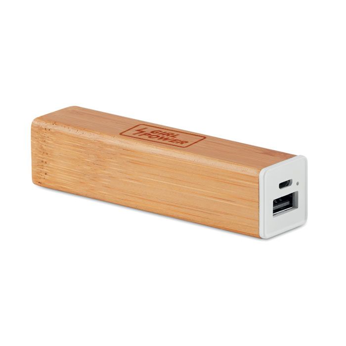 GiftRetail MO9673 - POWERBAM Power bank bamboo 2200 mAh