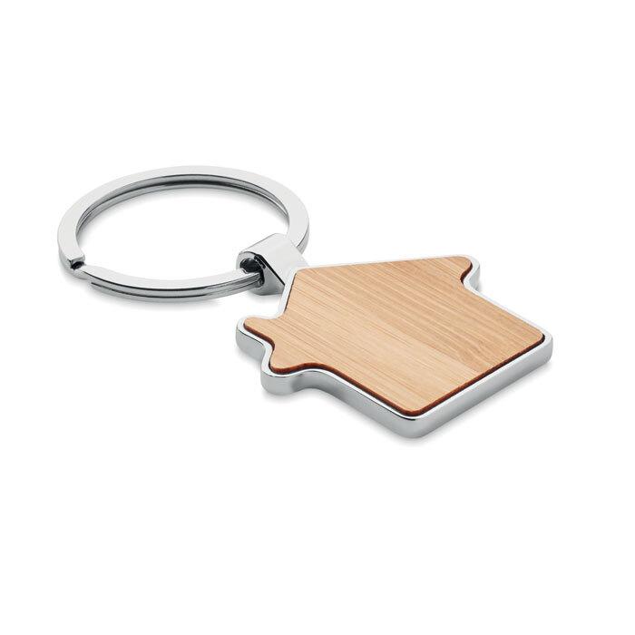 GiftRetail MO9949 - BURNIE House key ring metal bamboo