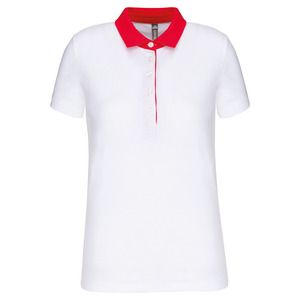 Kariban K261 - Ladies’ two-tone jersey polo shirt White / Red
