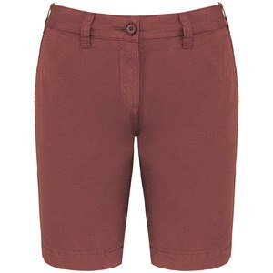 Kariban K753 - Ladies' washed effect bermuda shorts Washed Marsala