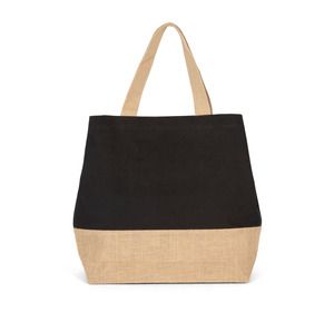 Kimood KI0235 - Cotton canvas & jute shopping bag