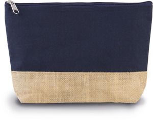 Kimood KI0276 - CANVAS & JUTE POUCH Navy / Natural