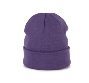 K-up KP031 - KNITTED TURNUP BEANIE Purple